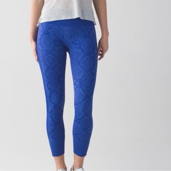 lululemon athletica Pants - Lululemon Ebb To Street Pant Yoga, Gym leggings Heathered Sapphire Blue Large